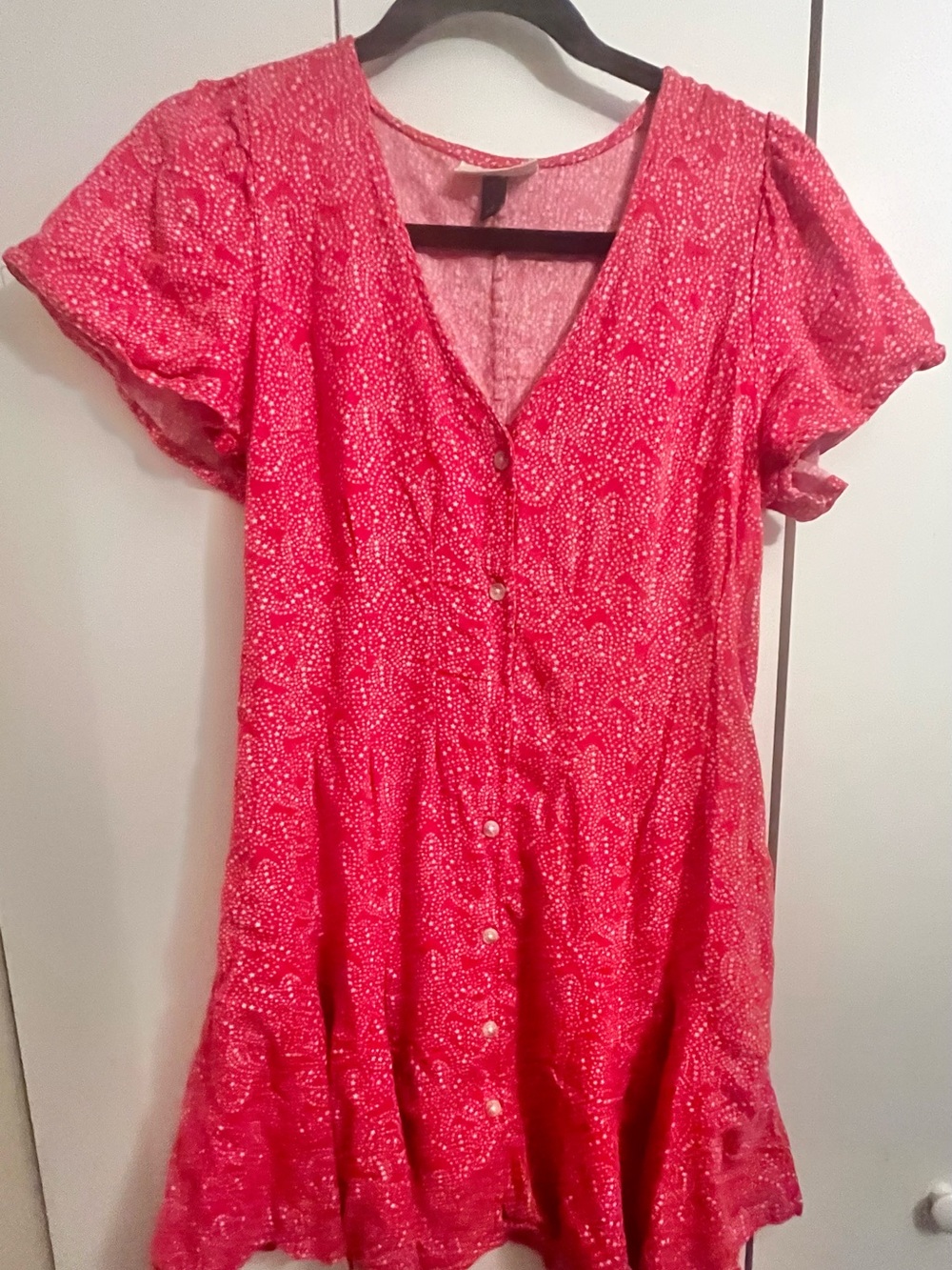 Universal Thread Red Dress. Paisley. Boho. Buttons. Summer. Indie. Hippie.